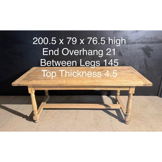 French Oak Farmhouse Dining Table, 1920 For Sale - Image 9 of 14