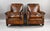 Pair of Leather Club Armchairs Item Code: LC18 A handsome pair of traditional leather club armchairs, upholstered in...