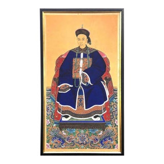 Late 19th Century Monumental Qing Dynasty Chinese Ancestral Portrait For Sale