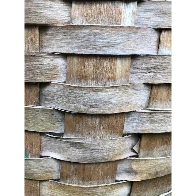 Tall Vintage Creel or Fisherman's Woven Wicker Basket With Canvas Straps For Sale In Greenville, SC - Image 6 of 9