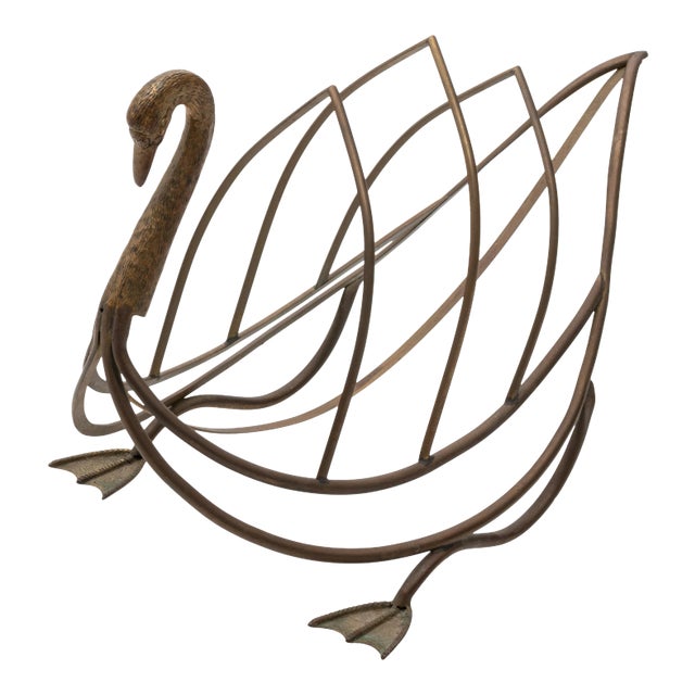 Maison Jansen Brass Magazine Rack For Sale