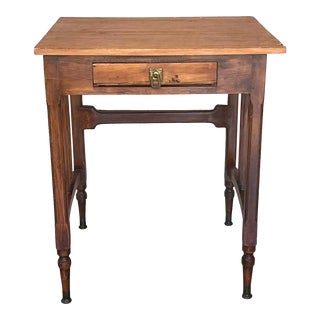 Spanish Country Pine Side Table With Drawer For Sale