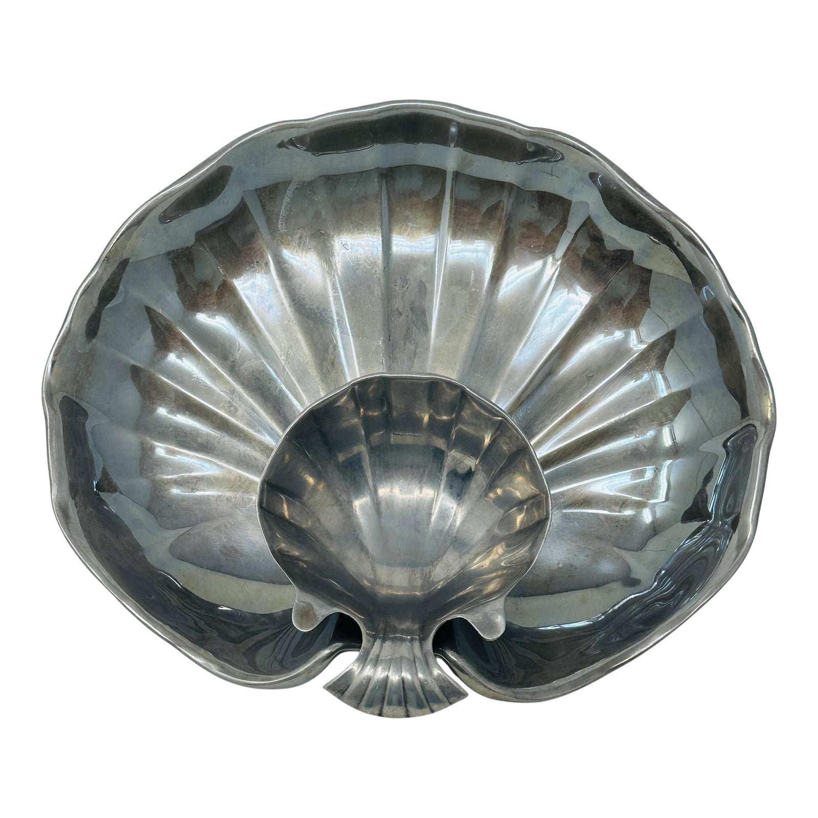 Vintage Wilton Armetale Clam Shell Serving Dish | RWP Chip and Dip Set ...