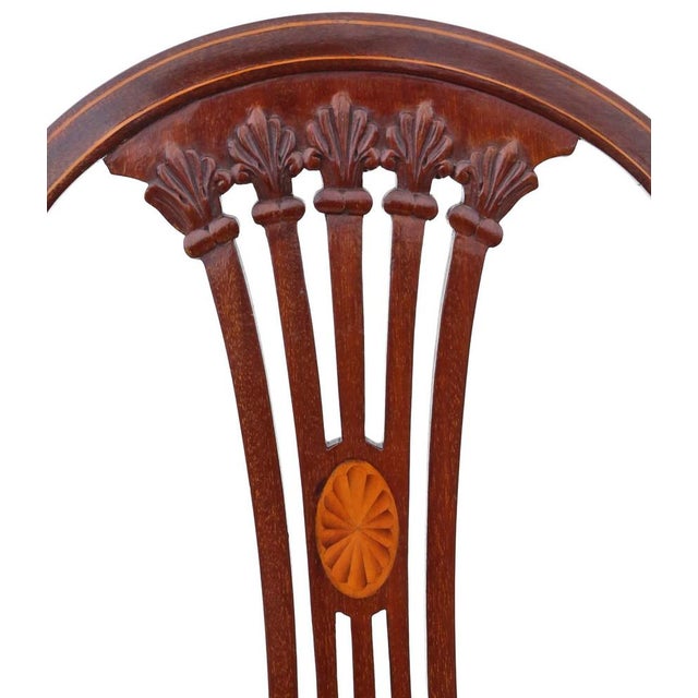 Antique Georgian Dining Chairs in Mahogany, 1910, Set of 2 For Sale - Image 4 of 6