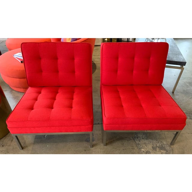 Red Florence Knoll Lounge Chairs For Sale - Image 11 of 13