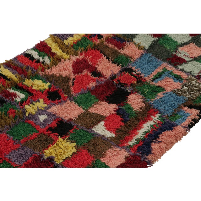 1950s Vintage Moroccan Runner Rug With Polychrome Geometric Patterns, From Rug & Kilim For Sale - Image 5 of 7