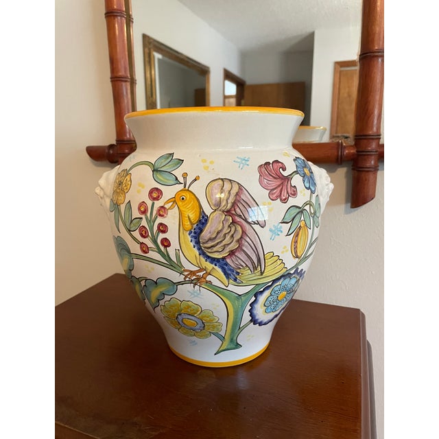 Mid-Late 20th Century Vintage Italian Majolica Cachepot Planter, Deruta Style For Sale - Image 17 of 18