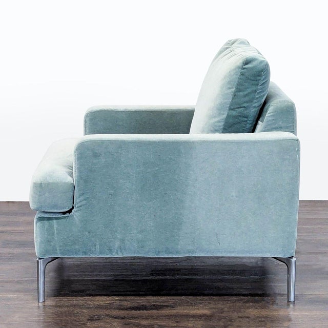 Modern Eq3 Eve Modern Lounge Chair in Soft Blue Fabric For Sale - Image 3 of 8