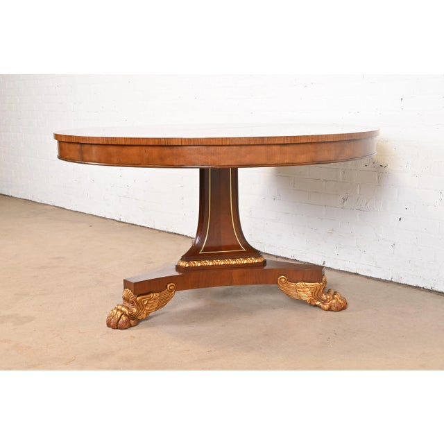Baker Furniture Company Baker Furniture Regency Paw Foot Pedestal Dining Table or Center Table For Sale - Image 4 of 12