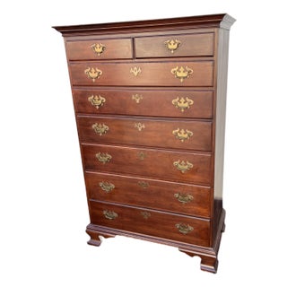 Pennsylvania House 8-Drawer Cherry Chippendale Tall Chest of Drawers For Sale