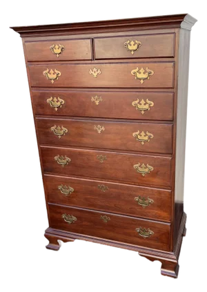 Pennsylvania House 8-Drawer Cherry Chippendale Tall Chest of Drawers