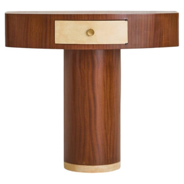 Italian Two-Tone Mahogany Wall-Mounted Console, 1970s For Sale