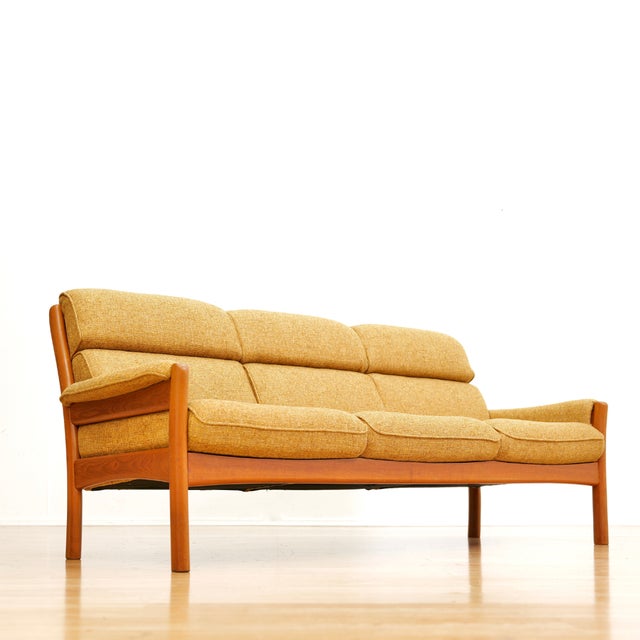 Wood Vintage 1970s Three Seater Sofa by Dyrlund of Denmark For Sale - Image 7 of 12