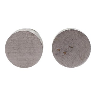 Pair of Modern 1 In. Brushed Nickel Brass Cabinet Knobs For Sale