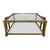 Mid-Century Modern Vintage Mastercraft Style Brass and Glass Square Coffee Table For Sale - Image 3 of 5