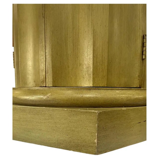 Neoclassical Fluted Column Bar Cabinet Pedestal Side End Table, Vintage Revival For Sale - Image 10 of 11