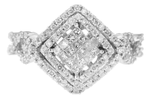 14KT White Gold Diamond Composite Ring (1 cttw, H-I Color, I1-I2 Clarity) - Size 7
