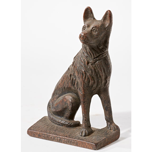 Early 20th Century Vintage Cast Iron Police Dog Bookend - Chief of Police For Sale - Image 5 of 7