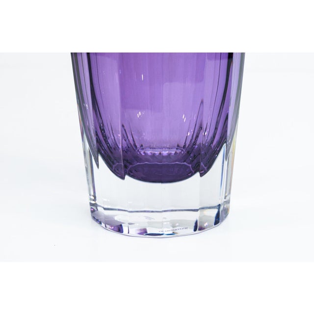 Abstract Jeff Leatham for Waterford Icon Purple Amethyst Lead Crystal Decorative 12" Vase For Sale - Image 3 of 5