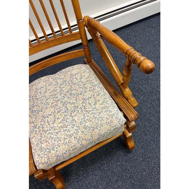 Late 19th Century Maple Spindle Back Platform Rocker For Sale - Image 4 of 10