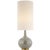 Transitional AERIN by Visual Comfort Signature Hunlen Cordless Table Lamp in Shellish Gray with Linen Shade For Sale - Image 3 of 3