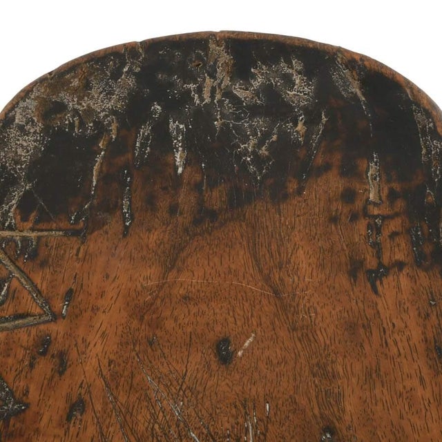Early 20th Century Antique Senufo-Style Hand-Carved Wood Stool With Rich Patina, West African Tribal Form For Sale - Image 5 of 8