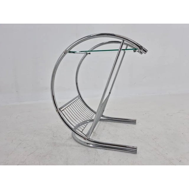 Mid-Century Modern Mid-Century Chrome Magazine Table, Italy, 1970s For Sale - Image 3 of 12