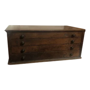 Antique Wood Spool Cabinet W/Drawers