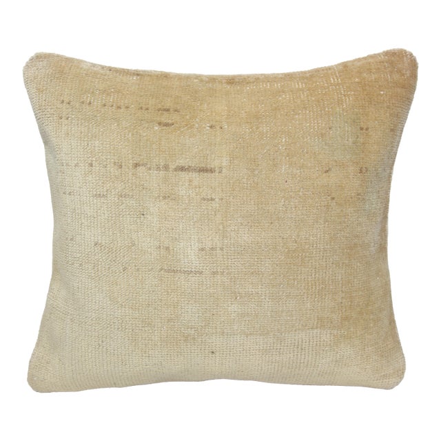 Foft Color Tones Vintage Oushak Rug Pillow -16'' X 18'' For Sale