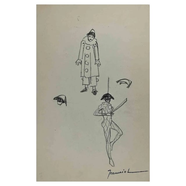 Pierre Georges Jeanniot, Puppets, Original Drawing, Early 20th-Century For Sale