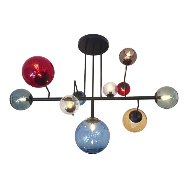Contemporary Multicolor Spheres Murano Glass Sputnik Chandelier by Simoeng For Sale