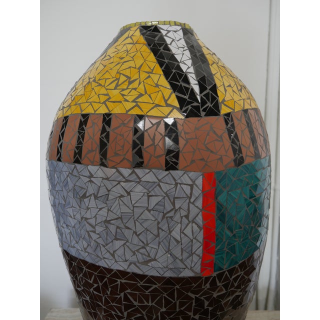 Modern French Modern Large Artisan Mosaic Vase For Sale - Image 3 of 8