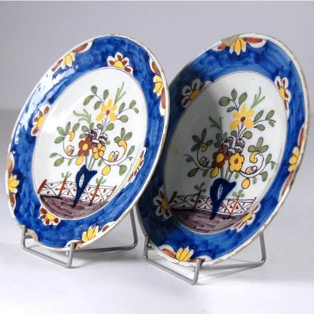 Antique Delft Plates, Set of 2 For Sale - Image 3 of 8