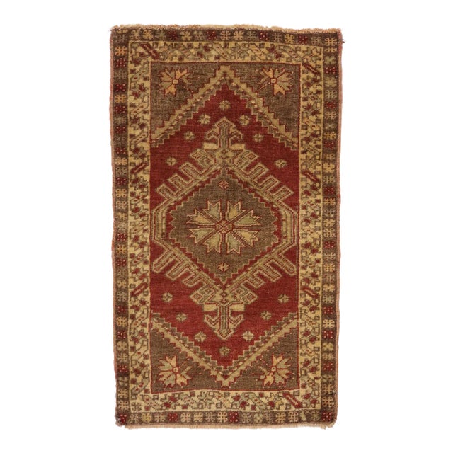 Mid 20th Century Vintage Turkish Yastik Rug - 01'06 X 02'11 For Sale