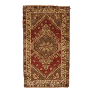 Mid 20th Century Vintage Turkish Yastik Rug - 01'06 X 02'11