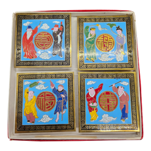 Vintage Cloisonne Footed Copper Coasters/Wall Decor, Taiwan Republic of China