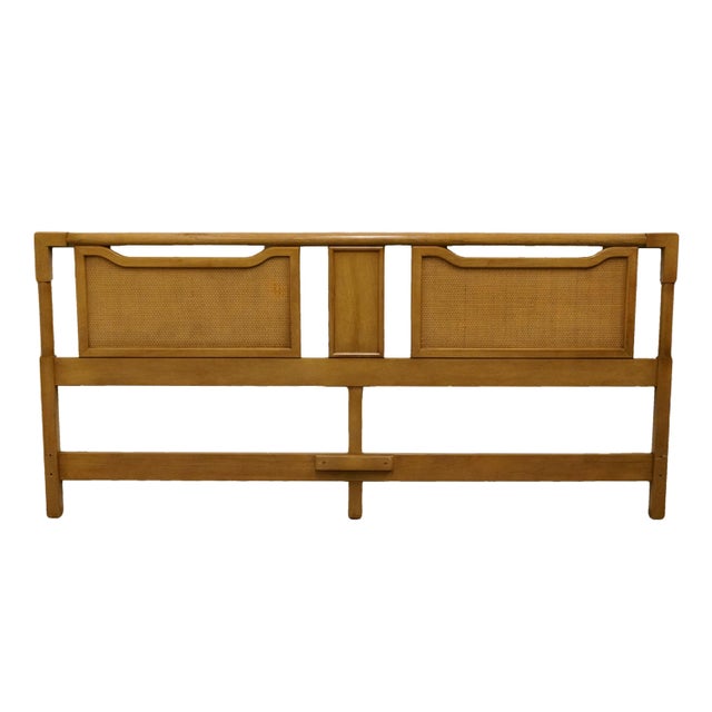 MidCentury Modern King Size Panel Headboard With CaneLike Detail