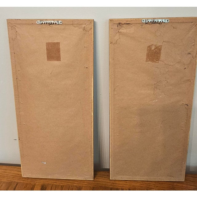 Gorgeous Pair of Silk Chinese Paintings With Gilt Faux Bamboo Frames For Sale - Image 4 of 10