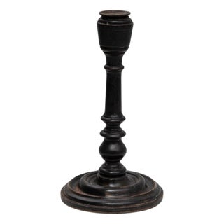 19th Century French Black Patinated Candlestick Holder For Sale