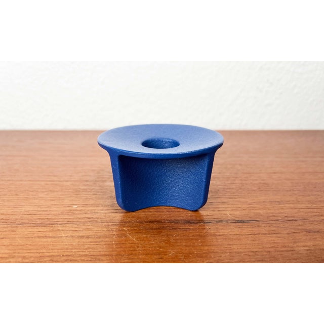 Danish Blue Cast Iron Candleholder from Normann Copenhagen For Sale - Image 6 of 16