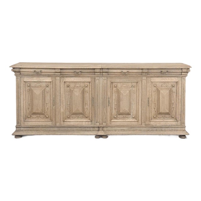 19th Century Louis XIV Style Stripped Oak Buffet For Sale