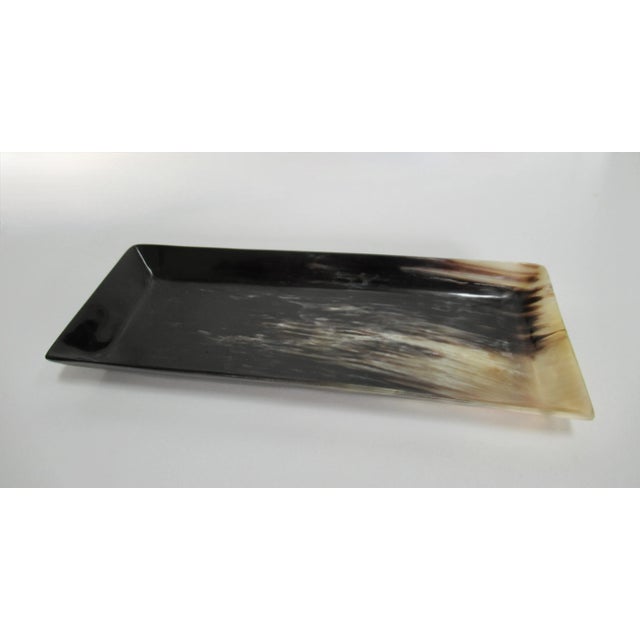 English Hand-Honed & Carved Rectangular-Shaped Horn Display Dish or Catchall Bowl For Sale - Image 3 of 7