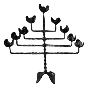Sale Rare Vintage Mid Century Modern Enormous David Palumbo Hand Forged Steel Hanukkah Menorah