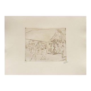 1980 Jules Pascin Scène De Rue À Miami Etching For Sale