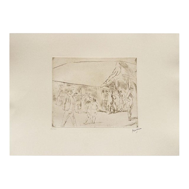 1980 Jules Pascin Scène De Rue À Miami Etching For Sale