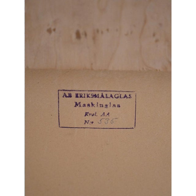 Wood Art Deco Mirror with White Painted Wooden Frame and Golden Details, 1940s For Sale - Image 7 of 9