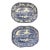 19th Century Pair of Staffordshire Wild Rose Blue and White Large Platters For Sale