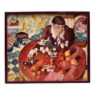 1912 Oil Painting Verjaardagsbloemen (Birthday Bouquet), Signed For Sale