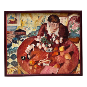 1912 Oil Painting Verjaardagsbloemen (Birthday Bouquet), Signed