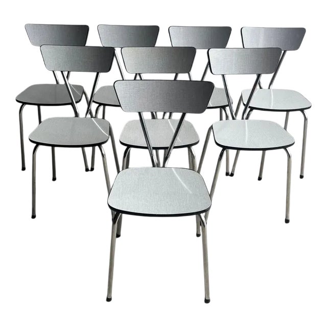 Vintage Dining Chairs, 1960s, Set of 8 For Sale